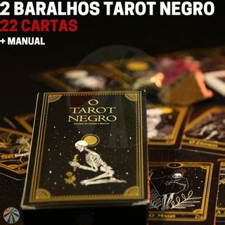 Kit Baralhos Tarot Negro Marselha Tar Cartas Lindas