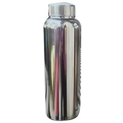 Silver Polished Ml Stainless Steel Water Bottle Screw Cap At Rs