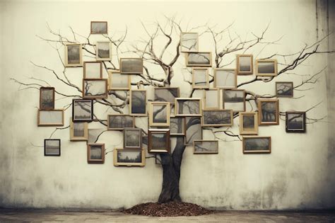 Marcos como collage en el árbol Foto Premium