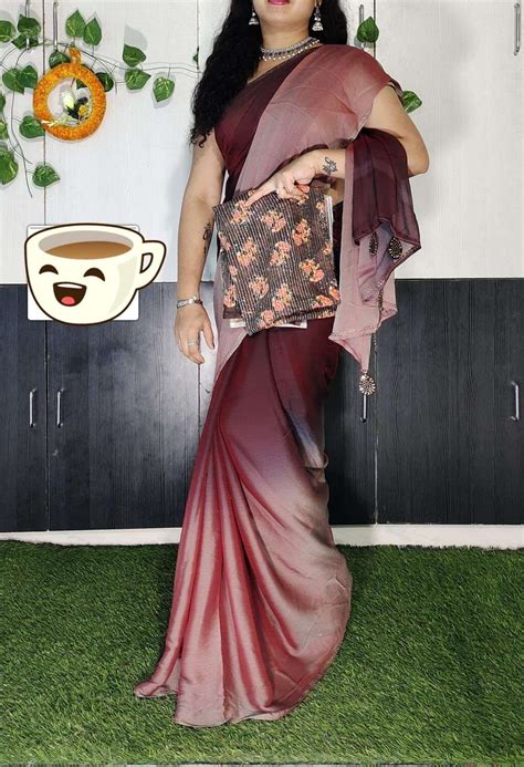 Sr Saree Aruna Velvet Chiffon With Sequnce Work Blouse Saree Collection