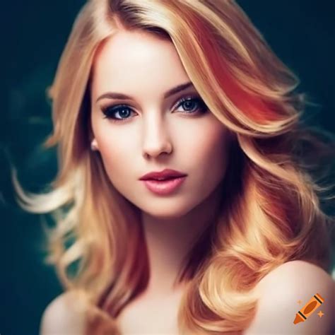 Portrait Of A Young Woman With Shoulder Length Strawberry Blonde Hair On Craiyon