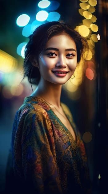 Premium Ai Image A Beautiful Sweet Girl Smiling Generative Ai