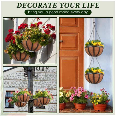 Didaey Pcs Metal Hanging Basket With Coconut Coir Liner Hanging