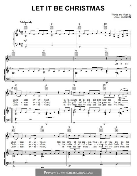 Let It Be Christmas by A. Jackson - sheet music on MusicaNeo