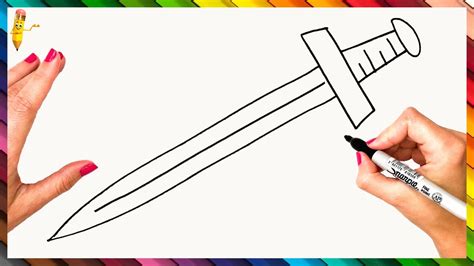 How To Draw A Sword Step By Step 🗡️ Sword Drawing Easy Youtube