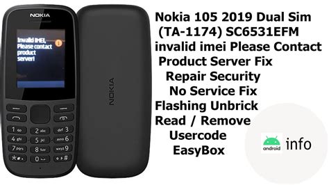 Nokia 105 2019 Dual Sim Ta 1174 Invalid Imei Fix Repair Security