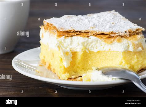 Nahaufnahme Von Vanille Pudding Kuchen Stockfotografie Alamy