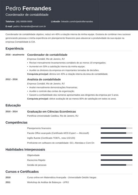 Modelo De Currículo Templates De Curriculum Vitae Prontos