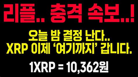 리플 개충격 오늘 밤 결정 납니다 비트 이더리움 리플 싹 폭등 보여줍니다 분명 말했다 업비트 당장 키고