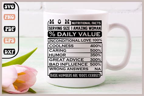 Mom Nutritional Facts Svg Design Graphic By Belysvgbundlefiles