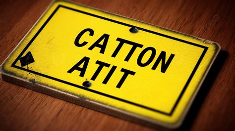 Yellow Sign With The Word Caton Ati Background Caution Picture