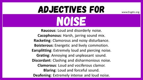 20 Best Words To Describe Noise Adjectives For Noise Engdic