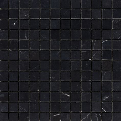 Square Mosaic Tile Nero Marquina Black Marble 1 X 1 Marble Producer