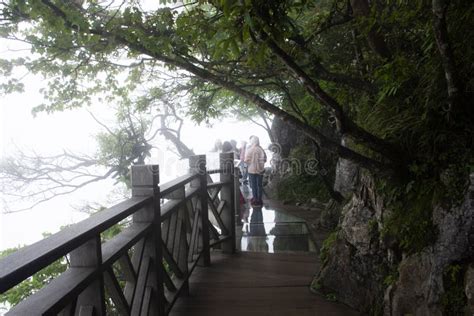 Glass Walkway Or Grand Canyon Skywalk Sheer Cliff In Tianmen National