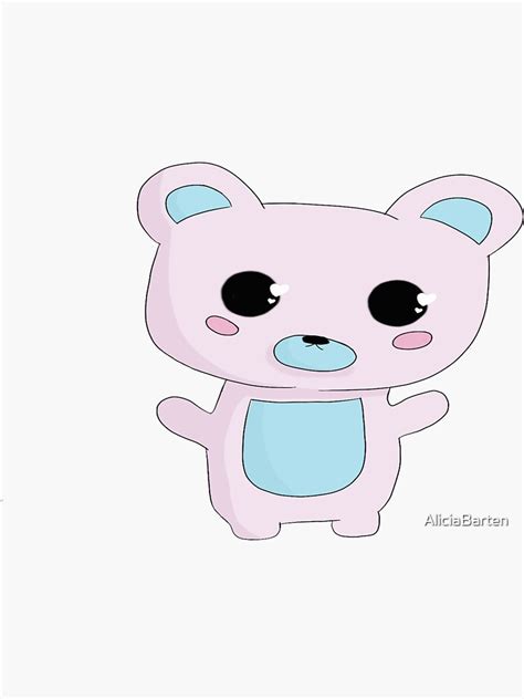 Cute Pastel Bear Sticker Sticker For Sale By Aliciabarten Redbubble