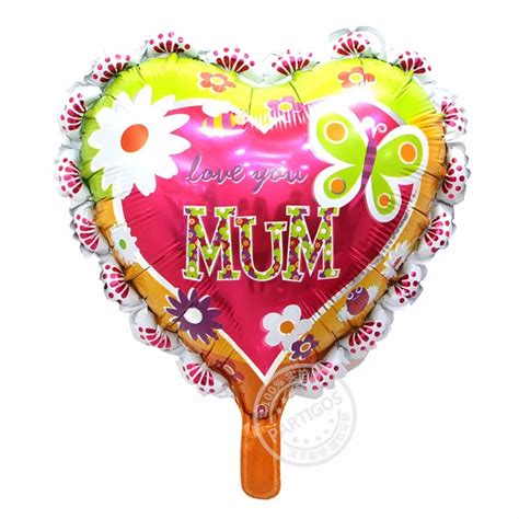 18inch Heart Shape Happy Mothers Day Balloons For Mothers Surprise