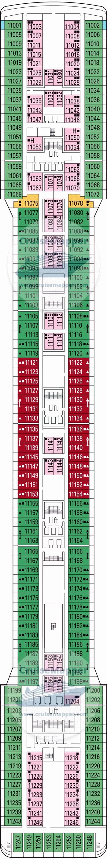 MSC Magnifica deck 11 plan | CruiseMapper