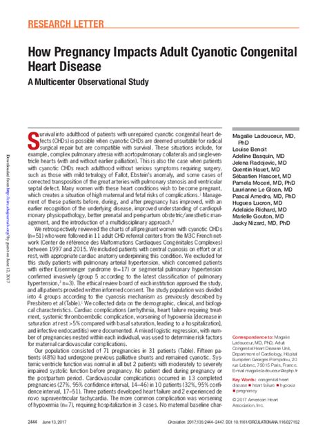 Pdf How Pregnancy Impacts Adult Cyanotic Congenital Heart Disease A