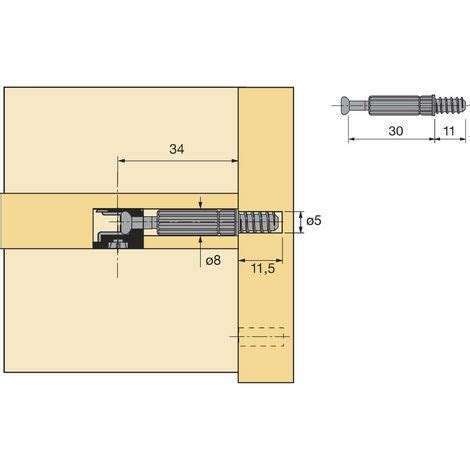 Secotec Vas146 Hettich Eccentrica Connettore Mobili Rastex 15 Materiale