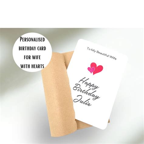 Happy Birthday Wife Card Personalised Romantic Greetings Card For Her Celebration Wishes For