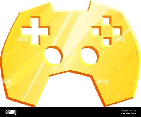 Icono De Gamepad Dorado Logotipo De Ocio Y Entretenimiento Joystick