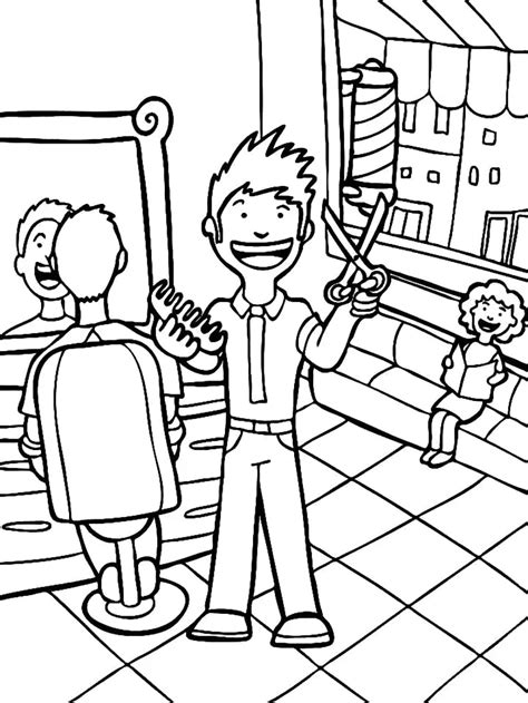 Barber Coloring Pages