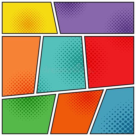 Comics Book Cover Horizontal Template Stock Vector Illustration Of