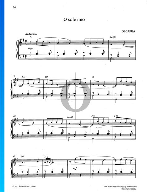 O Sole Mio Leichte Noten Piano Solo Von Eduardo Di Capua Pdf And Digitaler Zugang Sku 2