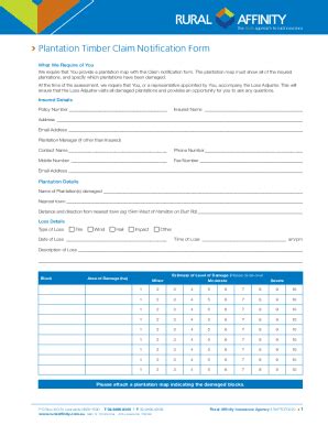 Fillable Online Plantation Timber Claim Notification Form Rural