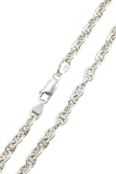 CHAINE ARGENT MAILLE MARINE