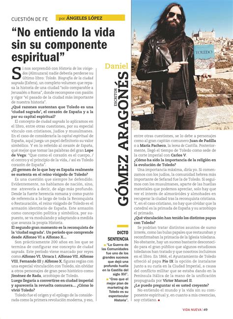 Entrevista Para La Revista Vida Nueva Daniel G Mez Aragon S