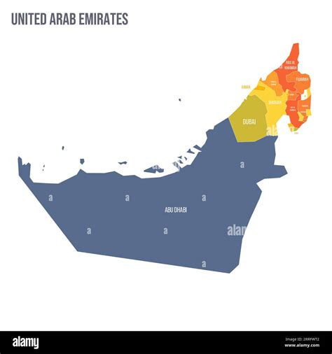 United Arab Emirates political map of administrative divisions ...