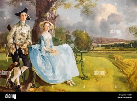 Painting of Mr and Mrs Andrews by Thomas Gainsborough dated 1750 Stock ...