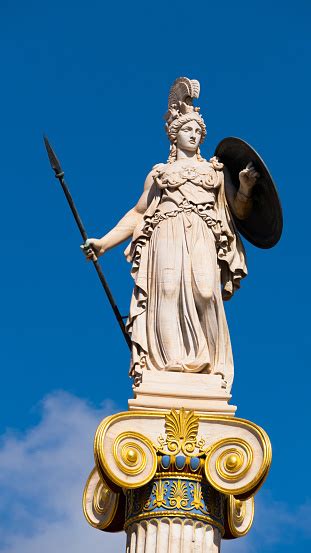 Statue Of Goddess Athena From The Academy In Athens Greece Stock Photo