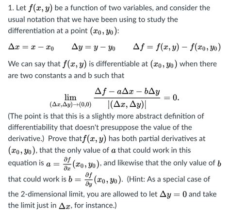 Solved Let F X Y Be A Function Of Two Variables And Chegg