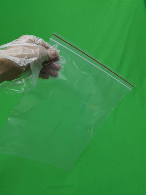 Transparent Plastic Ziplock Bag With Red Line Size X X Mm