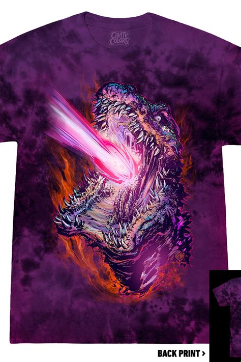 SHIN GODZILLA WHO WILL KNOW T SHIRT PURPLE ENERGY TIE DYE