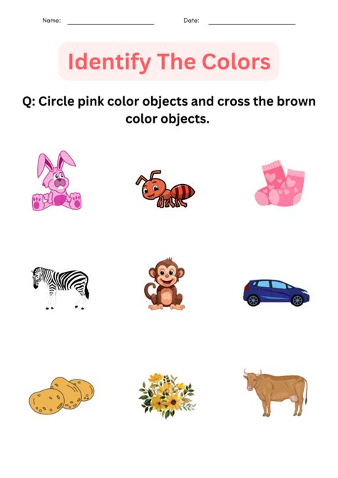 Printable Color Identification Matching Colors Worksheets For Kindergarten Made By Teachers