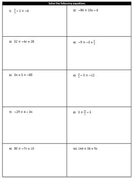 One And Two Step Equations Guided Notes And Hw Bundle By Algebra Crazy