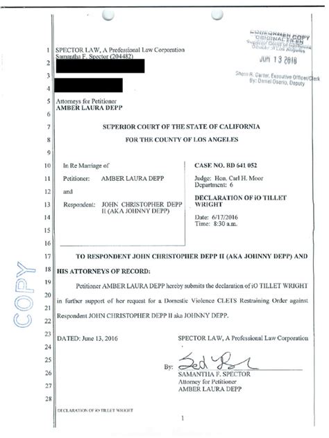 Amber Heard Johnny Depp Court Documents