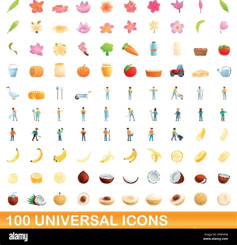 Universal Icons Set Cartoon Illustration Of Universal Icons