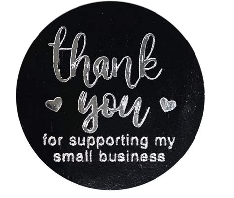 Black Thank You For Supporting My Small Business Stickers Etsy