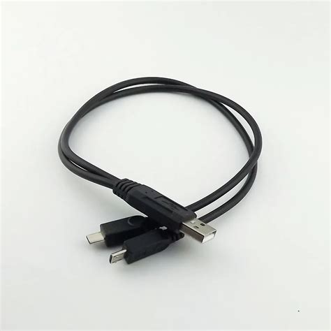 1pc Usb 20 A Male Plug To Dual Micro Usb Male Y Splitter Data Charge Adapter Cable 30cm In Data