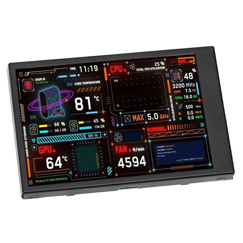 In Ips Usb Mini Screen Pc Temperature Display With Visual Theme