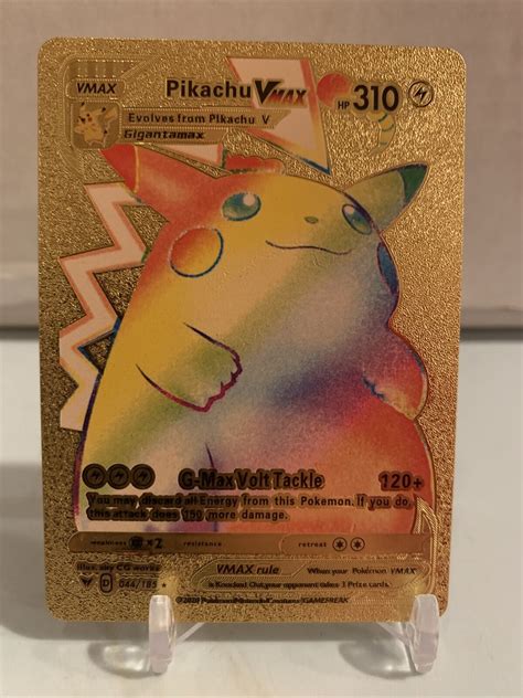 Pikachu Rainbow Vmax Gold Foil Pokemon Card Values Mavin