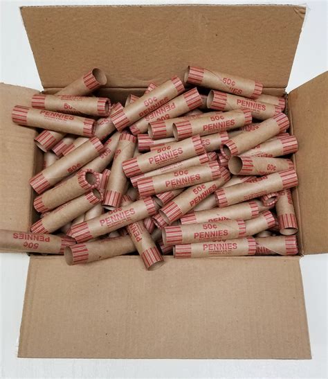 160 Rolls Preformed Penny Coin Wrappers Paper Tubes For Pennies Holds