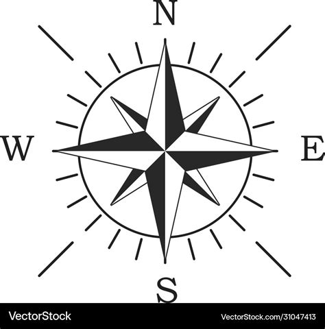 Compass icon location symbol west north south Vector Image