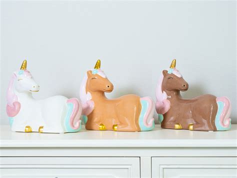 Unicorn Piggy Banks for Girls Personalized, Ceramic Piggy Bank for Kids ...