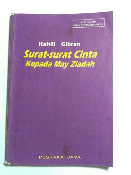 Jual Surat Surat Cinta Kepada May Ziadah Kahlil Gibran Di Lapak