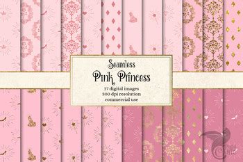 Pink Princess Digital Paper By Digital Curio TPT